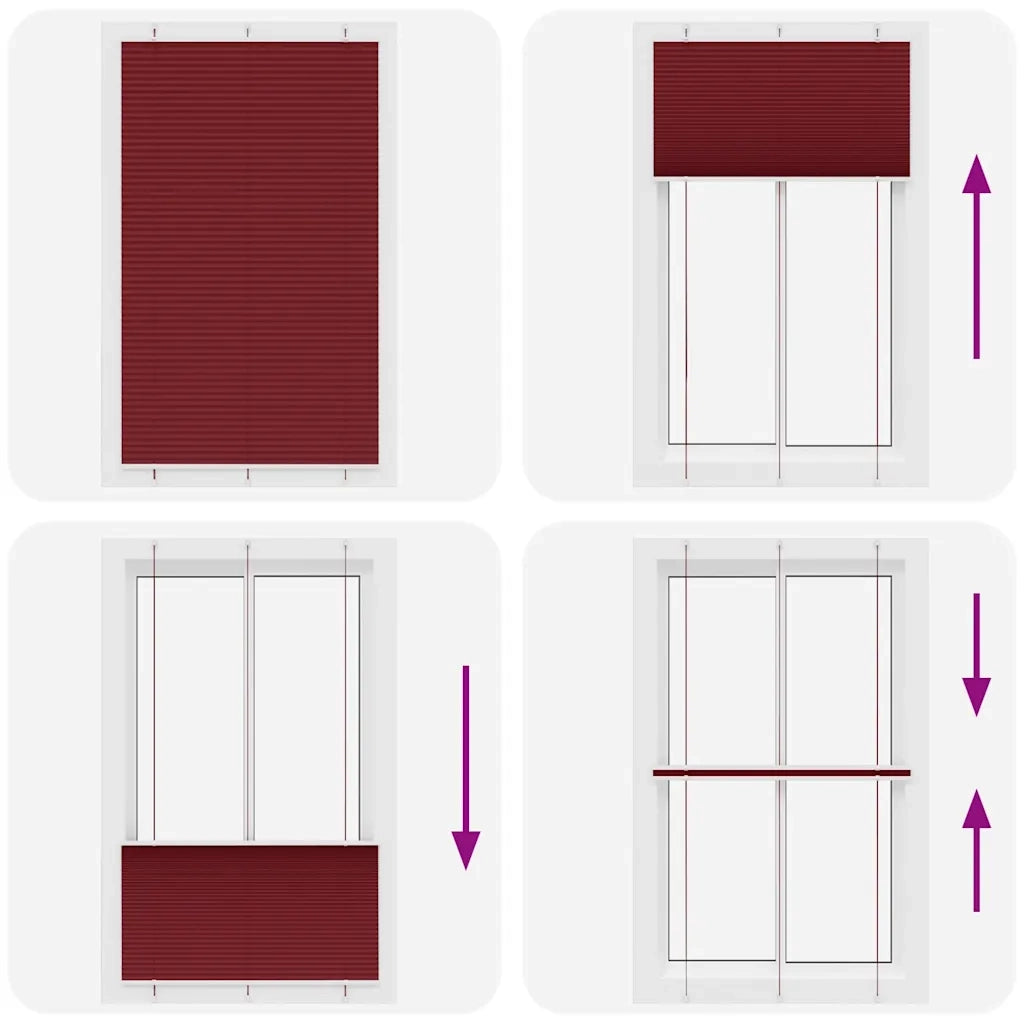 vidaXL Tenda Plissettata Rosso Bordeaux 120x200 cm Larghezza Tessuto