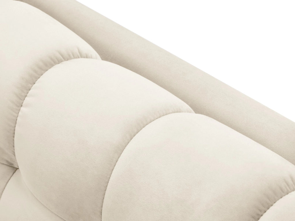 Cosmopolitan Design - Divano angolare destro "Bali" 5 posti in velluto beige chiaro 