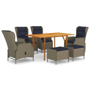 Set Mobili da Pranzo per Giardino 7 pz Marrone cod mxl 69134