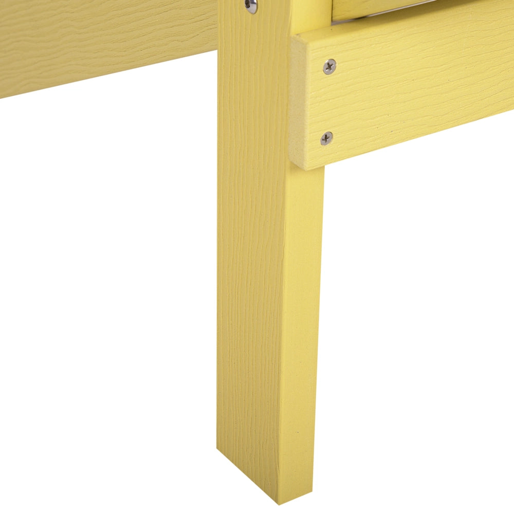 Sedia da giardino in plastica gialla in legno resistente agli agenti atmosferici in stile moderno