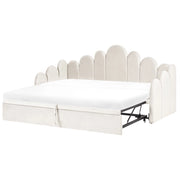 Letto singolo a scomparsa singolo 90/180 x 200 cm con rete a doghe trapuntata beige chiaro camera da letto cameretta
