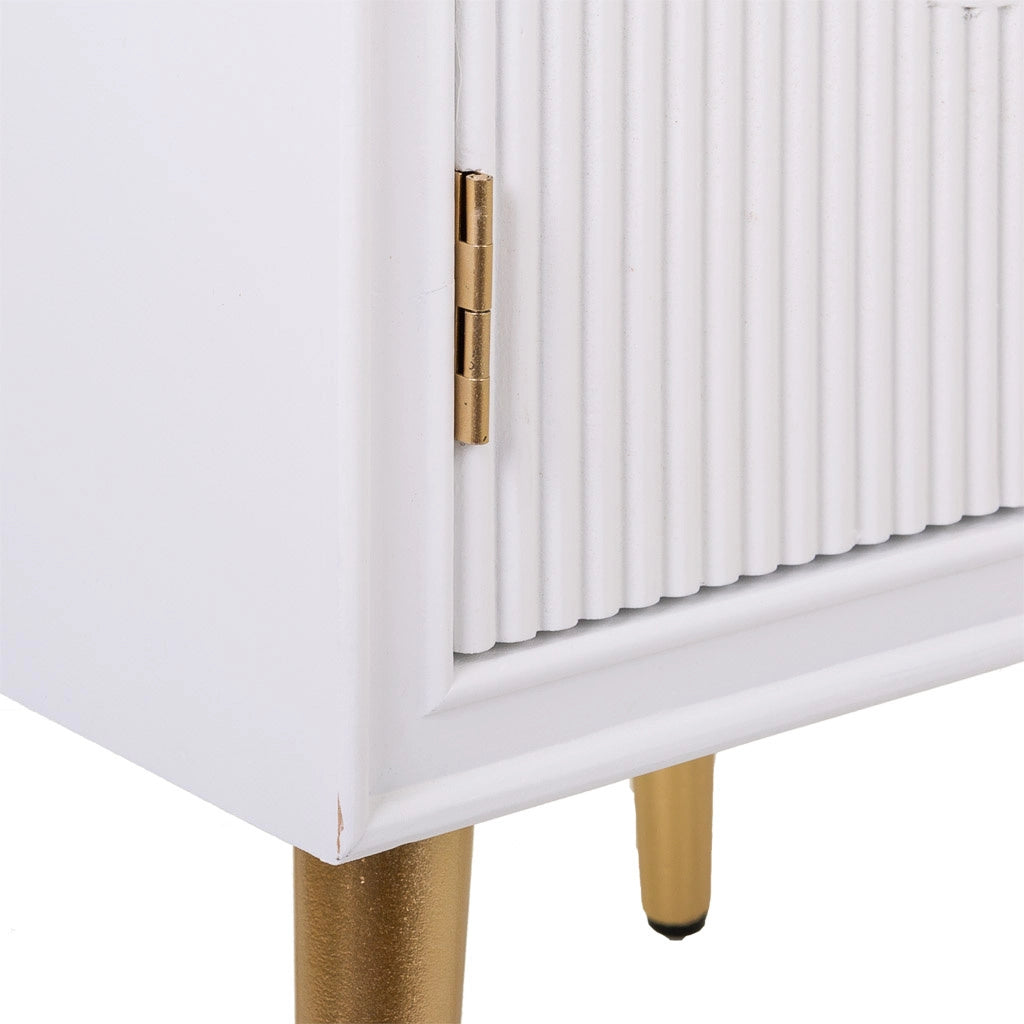 Comodino in legno bianco 39,5x36x70,5