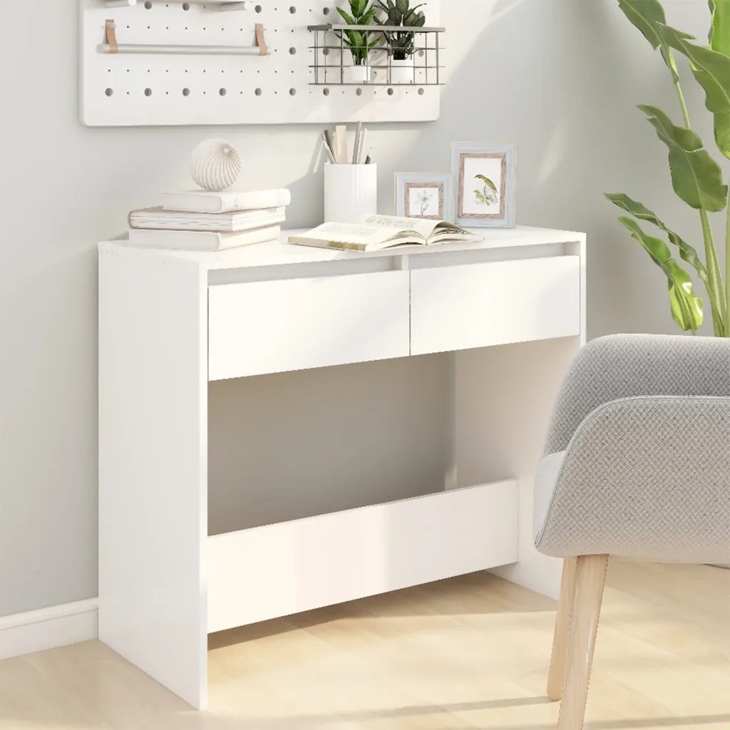 Tavolo Consolle | Tavolo d'Ingresso Bianco 89x41x76,5 cm in Acciaio