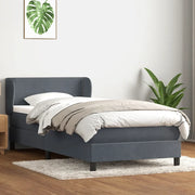 Giroletto a Molle con Materasso Grigio Scuro 90x220 cm Velluto 3317470