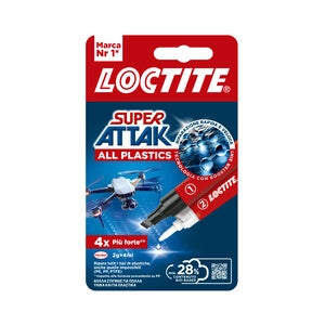ADESIVO SUPER ATTAK ALL PLASTICS 2G+4ML- 1,0 pz
