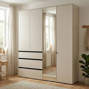 Armadio Camera da Letto Rifreddoo, Guardaroba Grande 4 Ripiani, 183x211h cm Bianco Crema