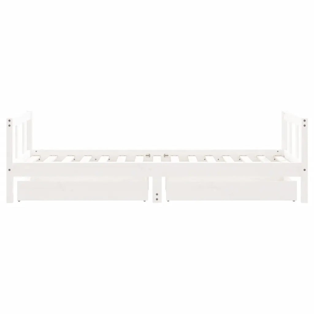 Giroletto Bambini con Cassetti Bianco 90x190 cm Massello Pino 834418