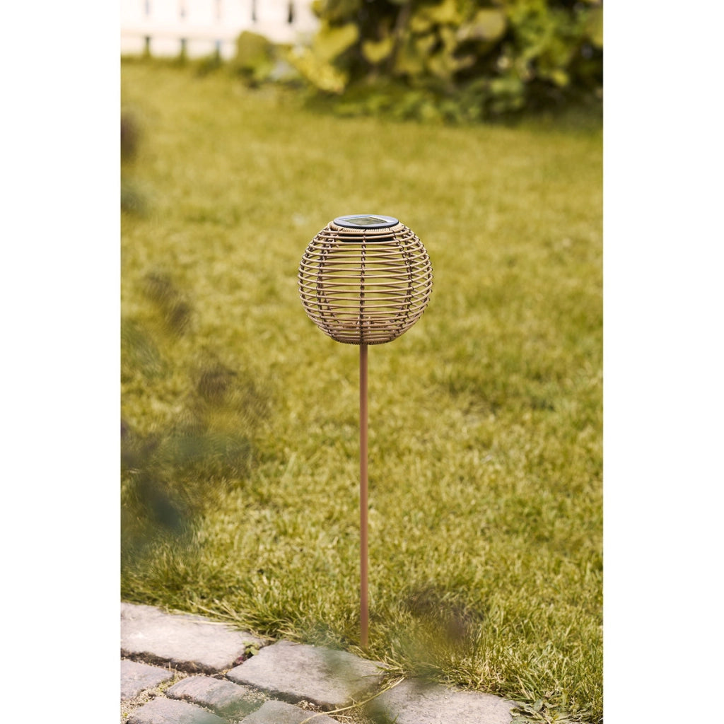 Lampada solare Carlisle in metallo e PE natural — piantana outdoor 70 cm