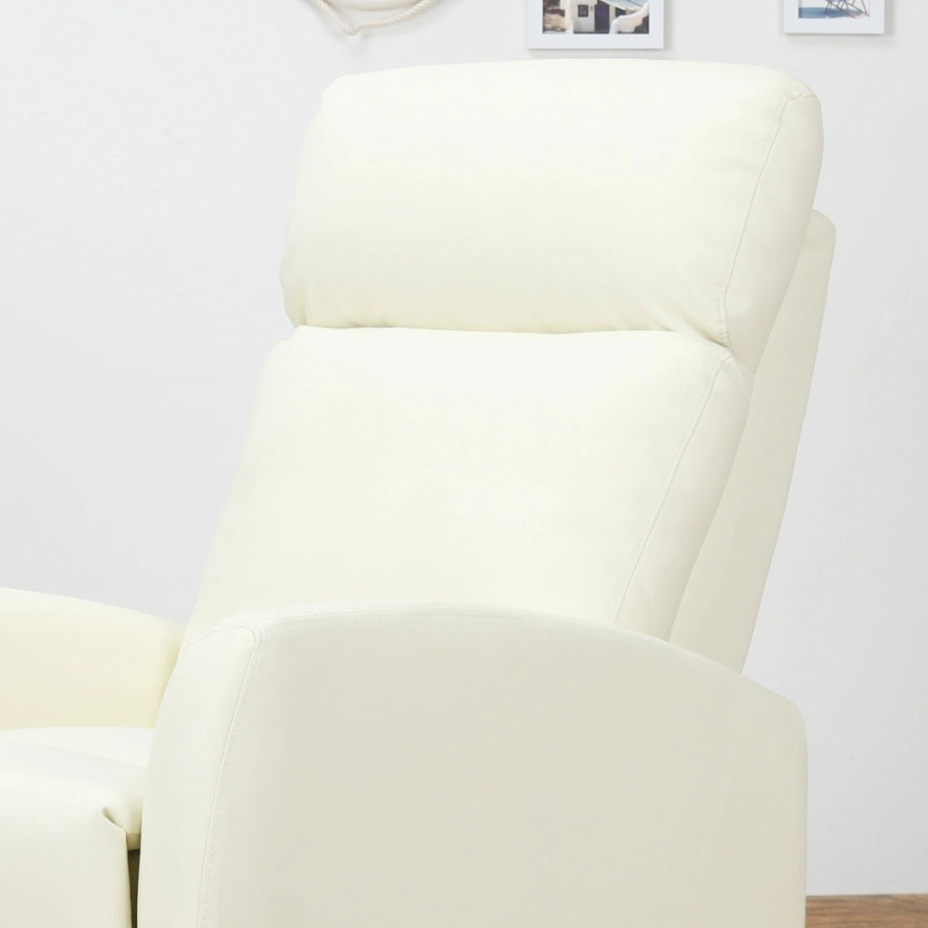 Poltrona Relax Reclinabile Ergonomica in Similpelle 65x92x100 cm Crema