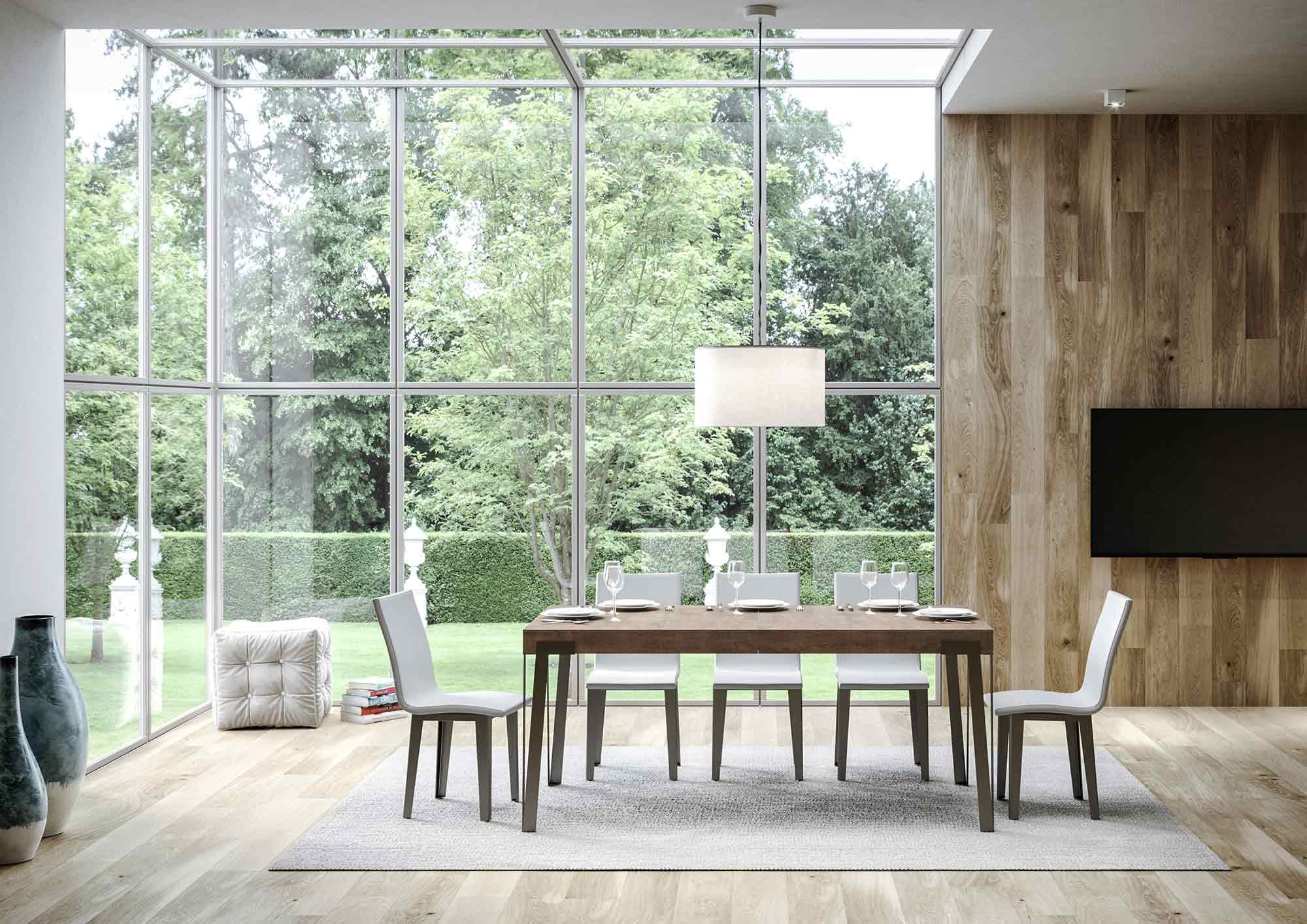 Tavolo Allungabile 200-304x90x77 cm Rio Noce Telaio Antracite