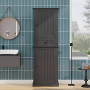 Armadietto Bagno con Cassetto e Ripiani Regolabili ¨C MINIMAL ¨C Nero 56x28x167cm