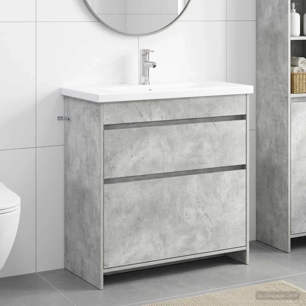Set di mobili per il bagno Grigio Cemento 81 x 40 x 84,5 cm 3404269