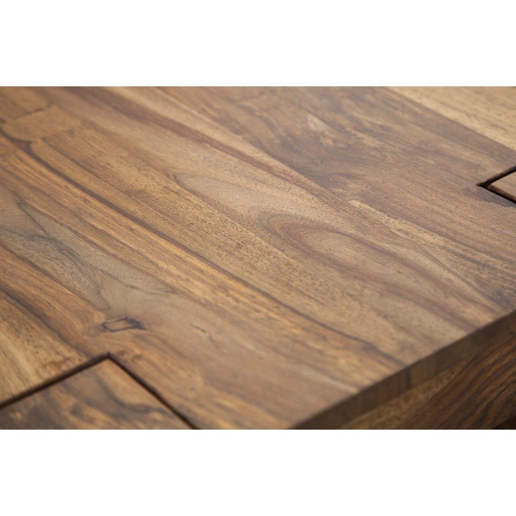 Tavolino basso ORBO rettangolare 100 cm – Tavolino basso rustico in legno massiccio di sheesham