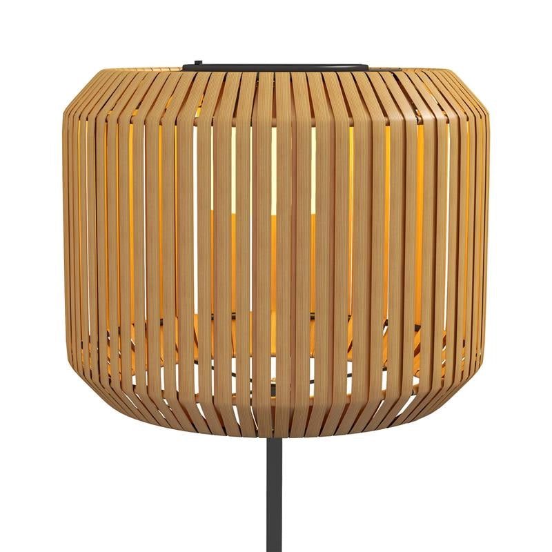 LAMPADA SOLARE DA GIARDINO CON ILLUMINAZIONE LED IN ACCIAIO E RATTAN PE, Ï34X130 CM GIALLO