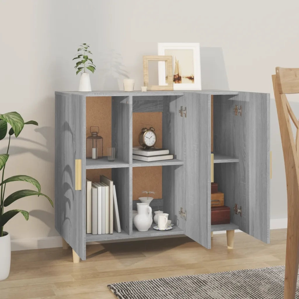 Credenza-Buffet-Armadio da cucina Grigio Sonoma 90x34x80 cm in Legno Multistrato