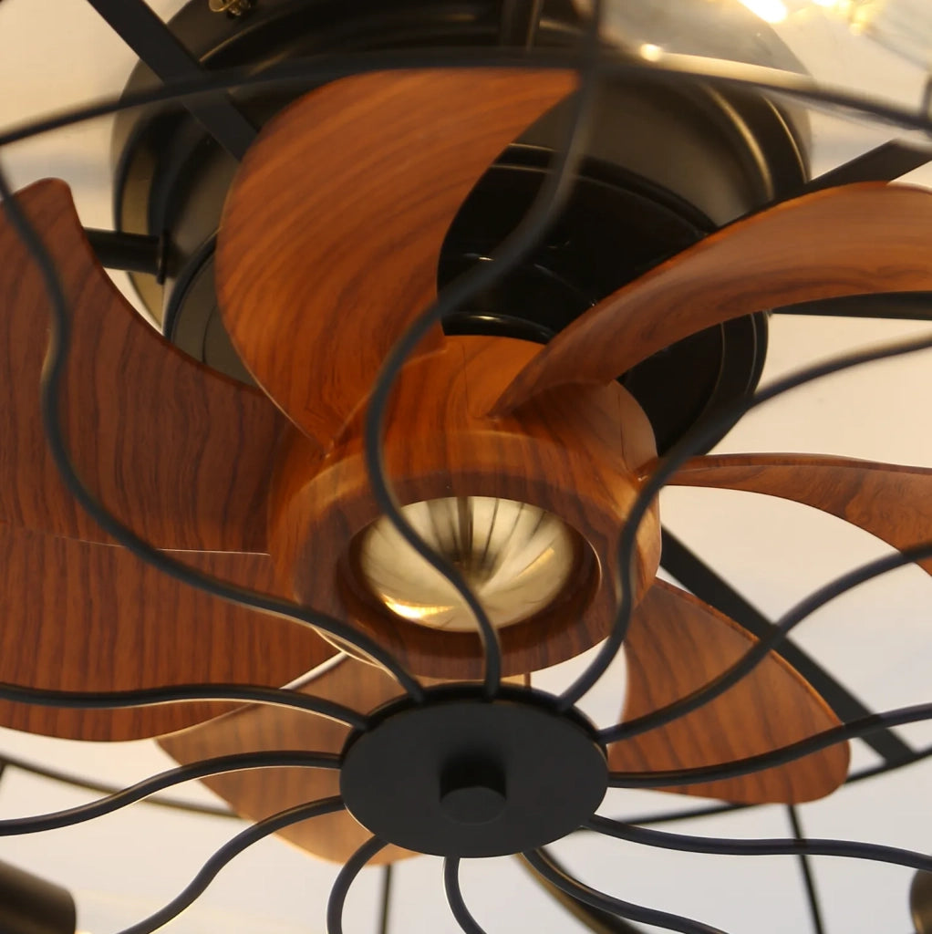 Ventilatore da soffitto 20'' a basso profilo con luce; 7 pale; telecomando; nero