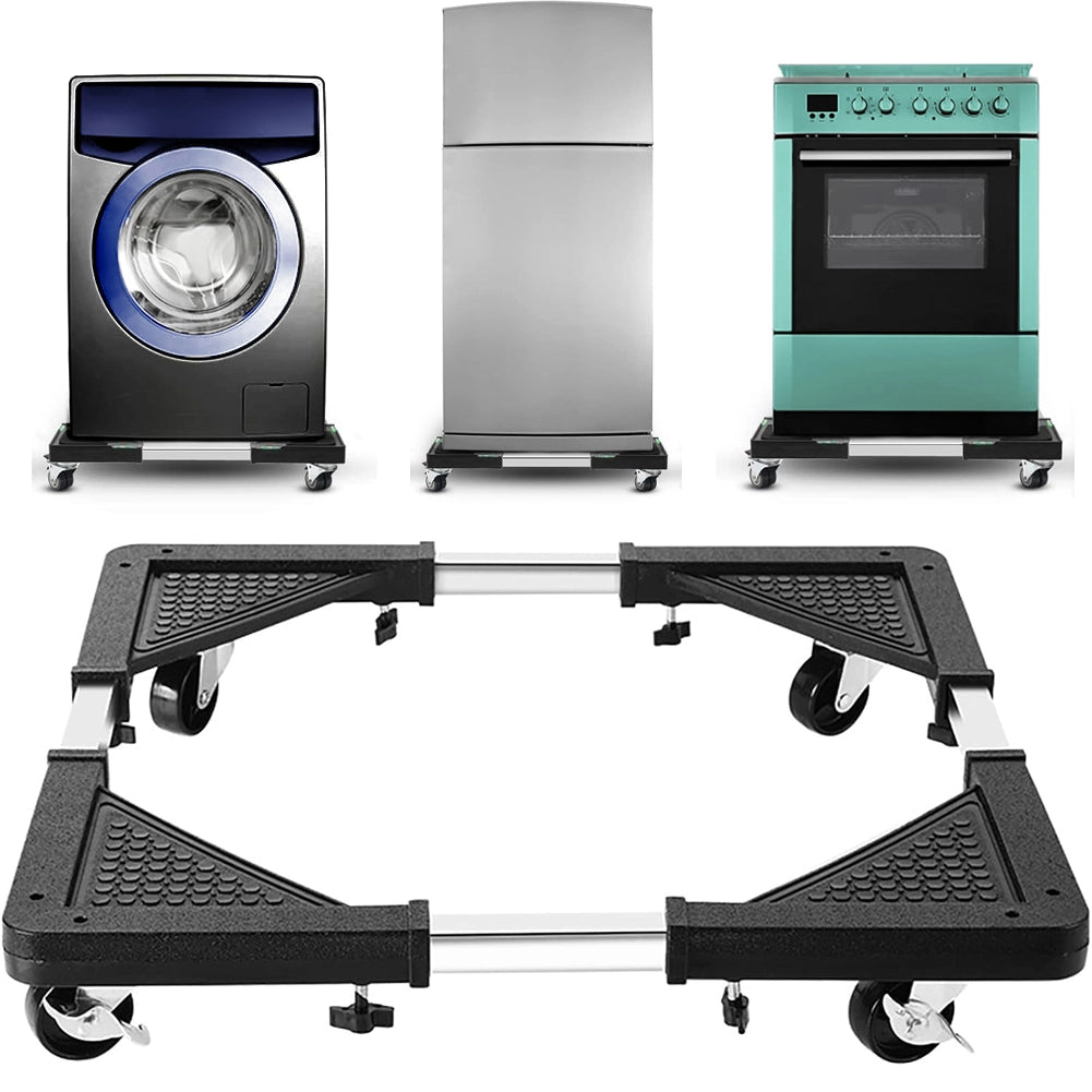 Base Supporto Regolabile per Lavatrice Lavastoviglie Elettrodomestici 4 Ruote