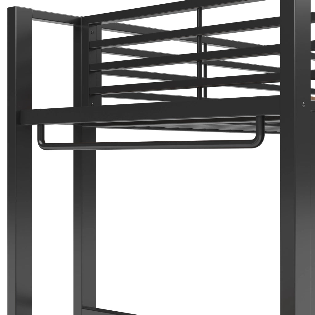 Letto a castello 90 x 200 cm in metallo e MDF con 4 cassetti e LED