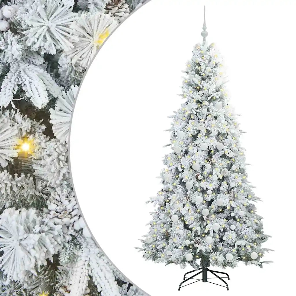 Albero di Natale | Decorazioni natalizie Artificiale con Rami Pieghevoli Bianco 180 cm