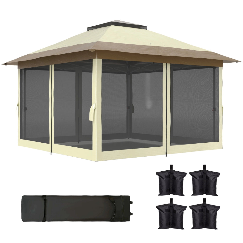 Tenda da Giardino Pieghevole con Pareti ¨C Minimal ¨C Grigio 3.6x3.6 m