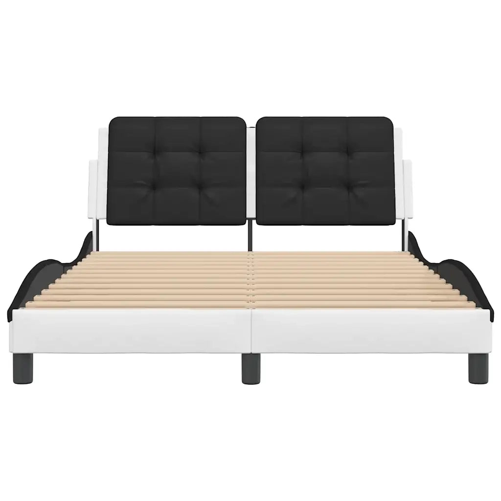 Giroletto senza Materasso Zadar Bianco e Nero 140x190 cm in Similpelle 3208183
