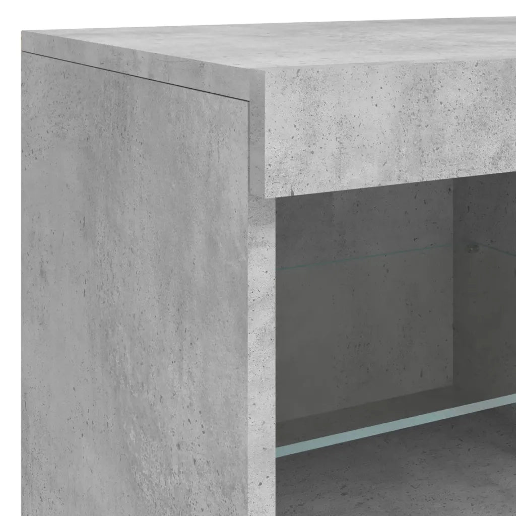 Credenza | Madia | Buffet da pranzo | Armadio da pranzo con Luci LED Grigio Cemento 81x37x67 cm