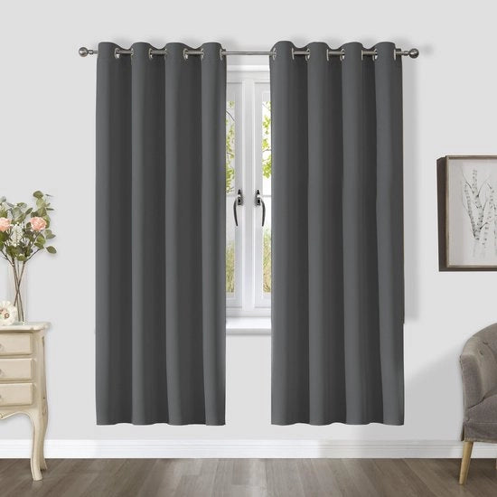 Set di tende da notte isolanti termici, set a due pezzi, riduzione del rumore, opaco, H 225 x B 140 cm, tende da notte trendy con tulle.