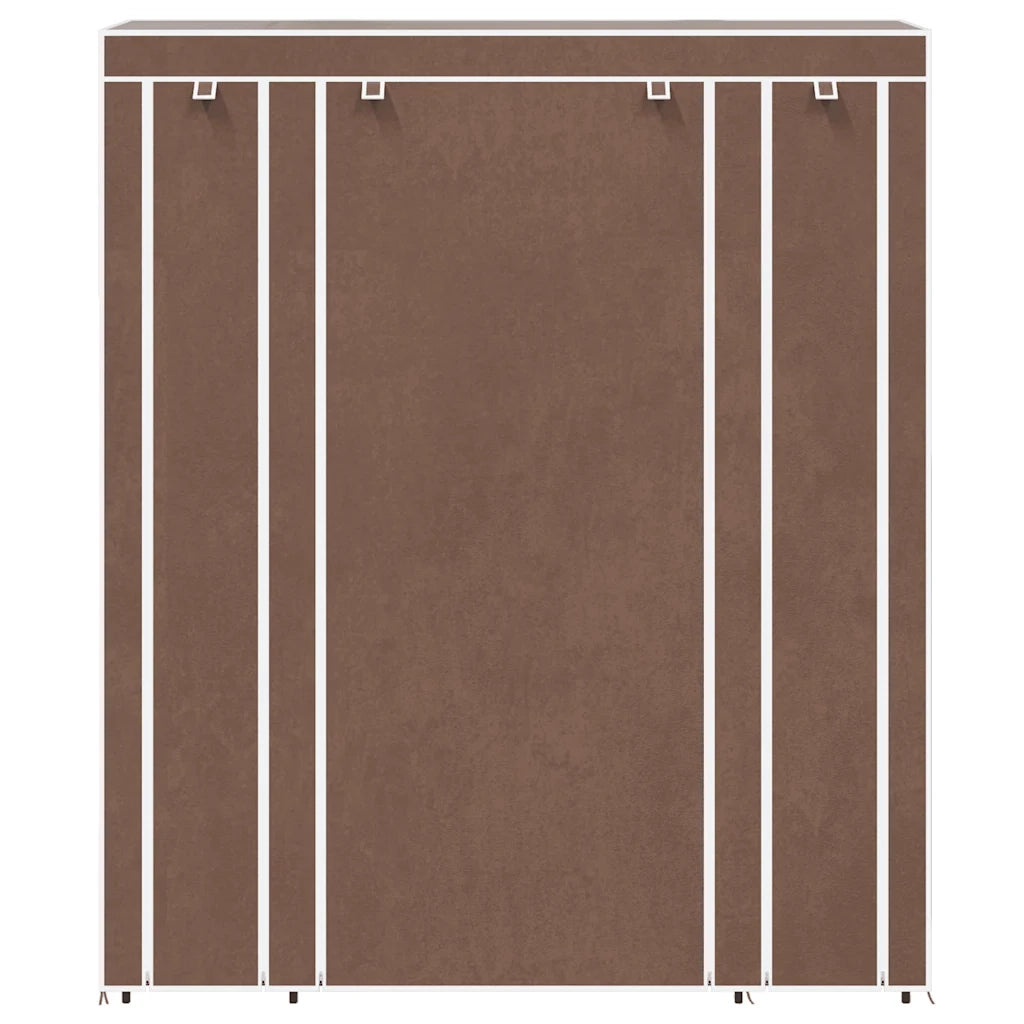 Armadio in Tessuto con Scomparti e Aste 45x150x176 cm Marrone 240496