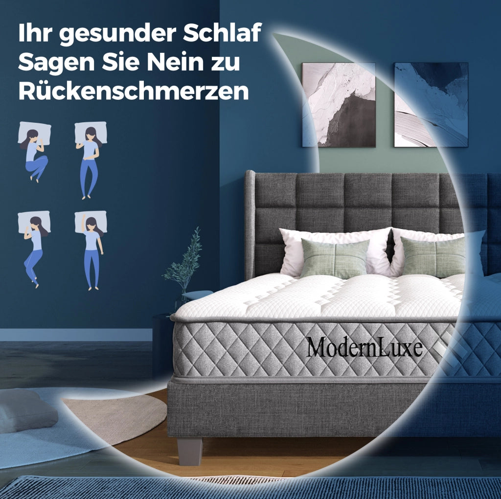 Letto contenitore 140x200 beige con materasso H3, USB e Type-C