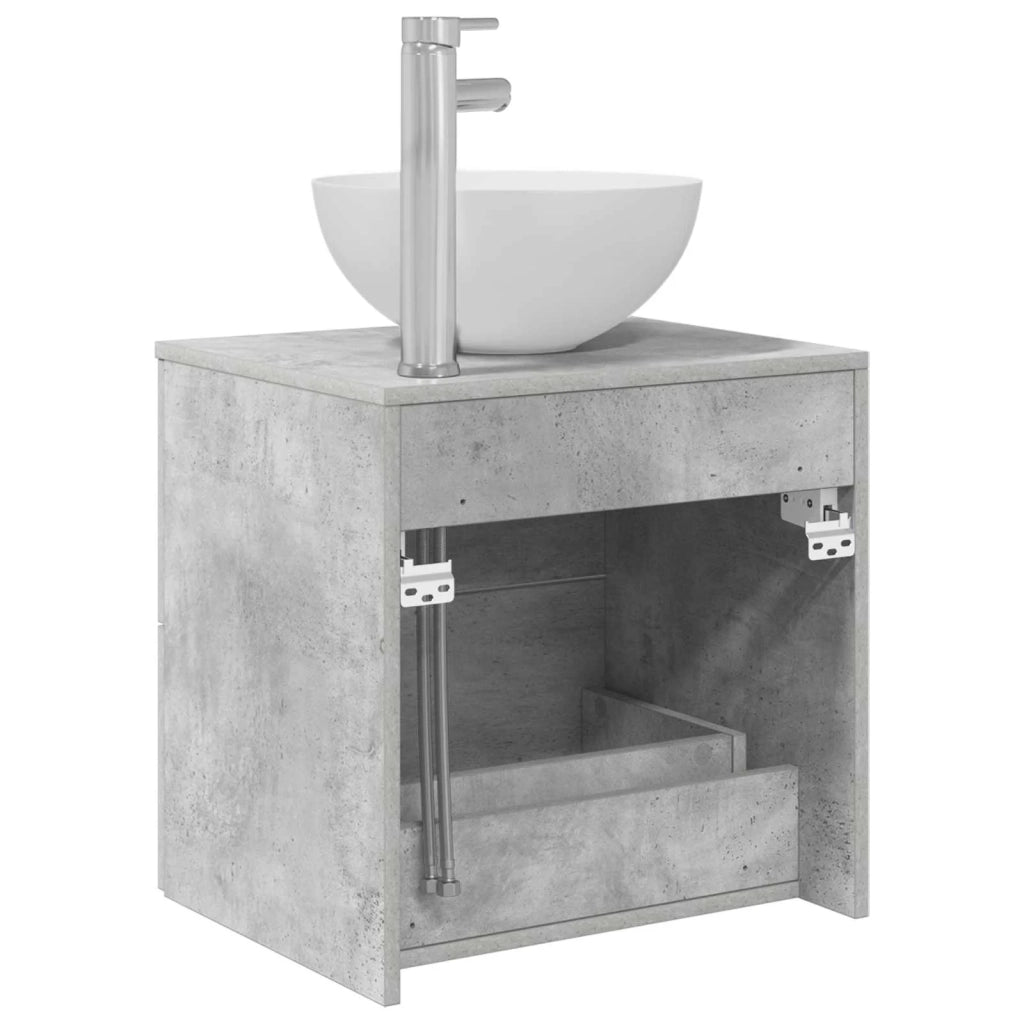 Mobile Lavabo da Parete Grigio Cemento 49,5 x 41 x 64,5 cm 890265