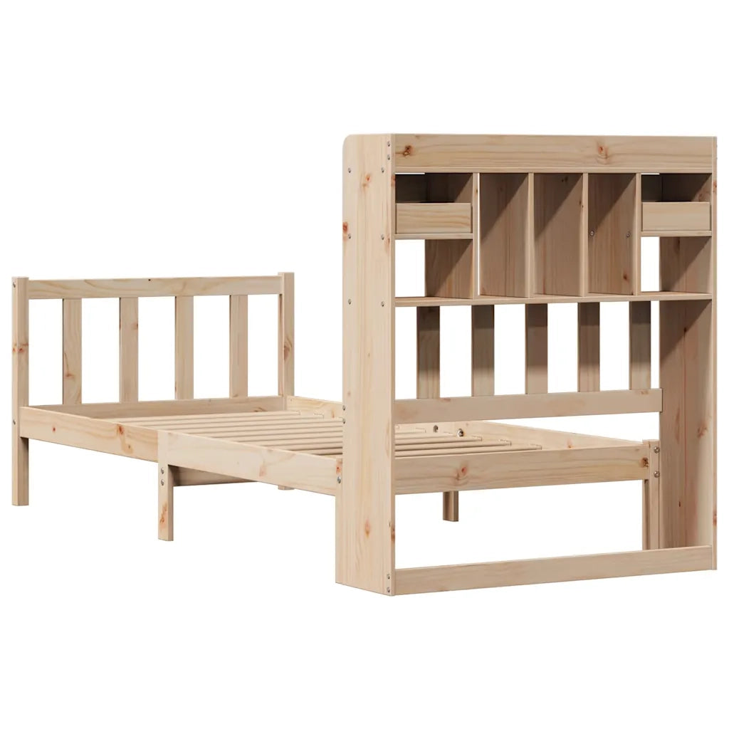 Letto Libreria senza Materasso 90x200 cm Legno Massello Pino 3321737