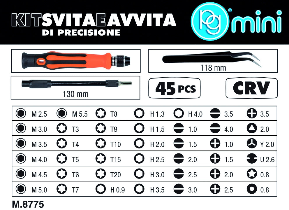 Poggi KIT SVITA E AVVITA DI PRECISIONE 45 PEZZI Art. M.8775