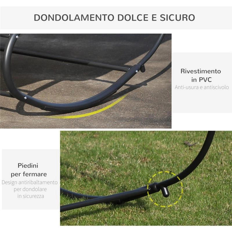 LETTINO PRENDISOLE A DONDOLO 140 X 200 X 36-88 CM COLORE CREMA