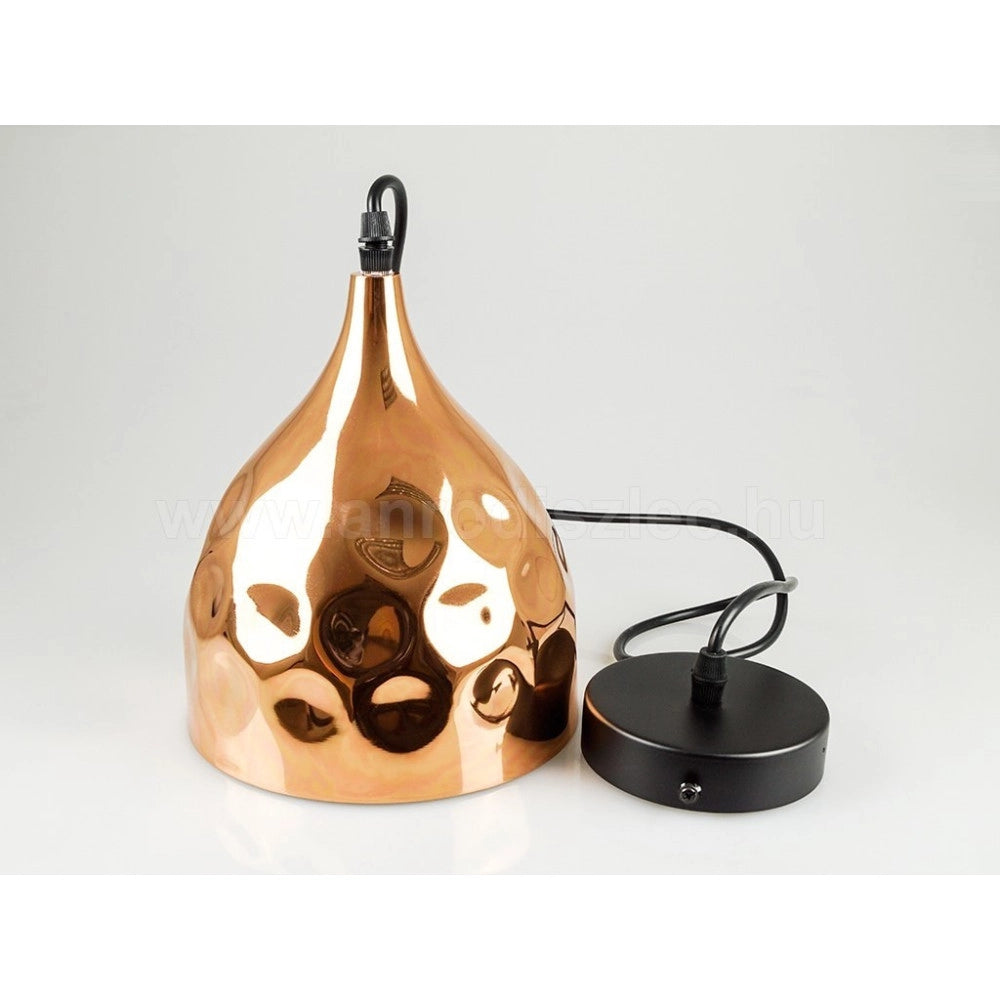 Trade Shop - Lampadario Pendente Lampada A Sospensione In Metallo Cono Oro Rosa Rame Vt-8170 -
