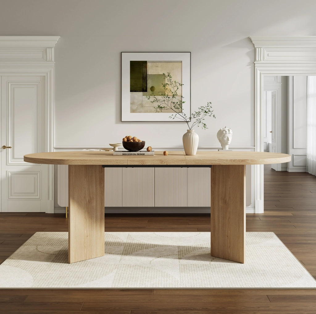 Tavolo da pranzo in MDF effetto rovere; piano da 18 mm; per 6-8 persone