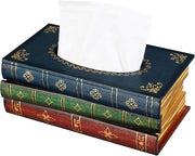 Scatola per fazzoletti in legno - Servizio per tavola a forma di libro - Scatola per fazzoletti - Servizio per scatola per fazzoletti - Scatola per fazzoletti - Scatola in legno con decorazione rustica - Copertura per scatola per fazzoletti rettangolare