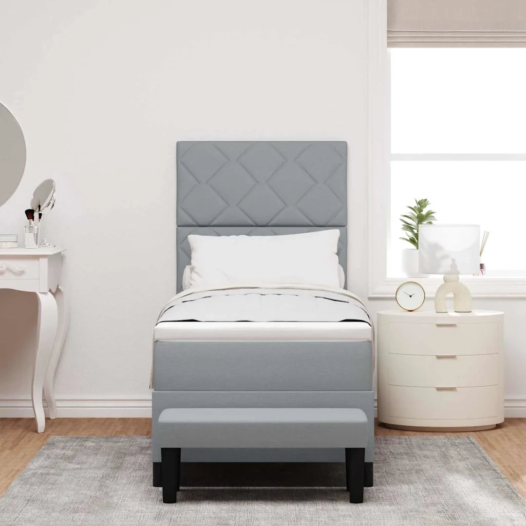 Letto a molle con testiera Grigio chiaro 80 x 200 cm Tessuto 3344100