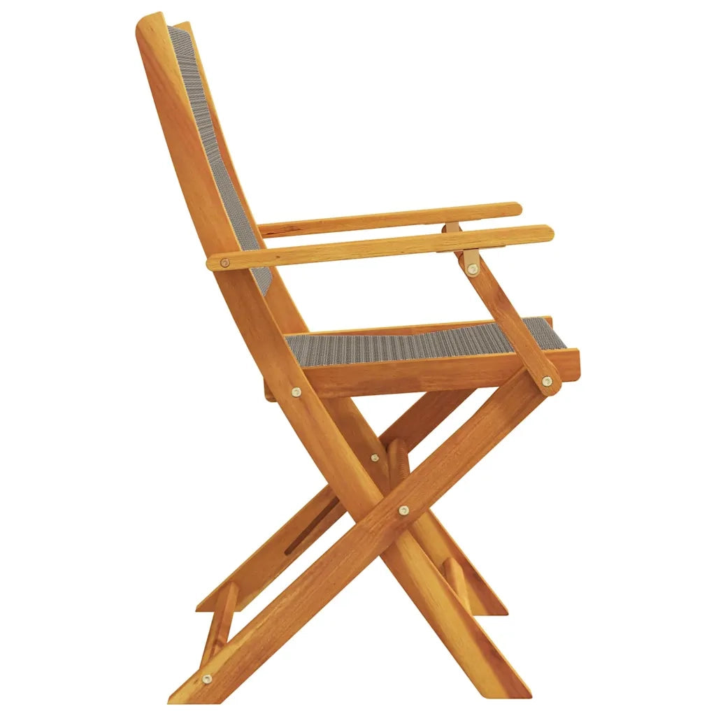 Sedie Giardino 2pz Grigie Legno Massello Acacia e Polipropilene