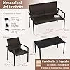 4 Pezzi Set di Mobili da Giardino, Set di Tavolo e Sedie da Esterno in Intrecciato di Vimini, Set Salotto da Giardino per Balcone Giardino Terrazzo (Marrone)