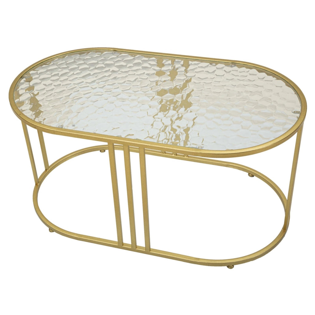Tavolino VKH797, Oro, Metallo, 90x50x45 cm