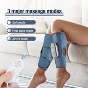 Massaggio Elettrico per Gambe - Vibrazione & Compressione Aria Calda - Comando a Distanza Senza Fili - Alleviazione del Dolore & Relax - Ricaricabile via USB
