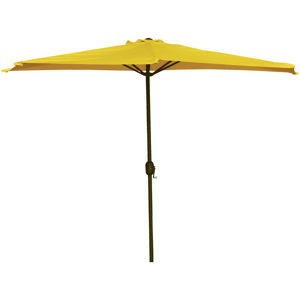 OMBRELLONE MEZZALUNA DA MURO IN ALLUMINIO COLORE GIALLO 300 X 150 X H 250 CM