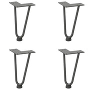 Gambe a forcina per tavolino 4 pz | Piede del tavolo antracite 20 cm acciaio massiccio
