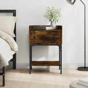 Comodino-Tavolino da notte Rovere Fumo 40,5x31x60 cm in Legno Multistrato