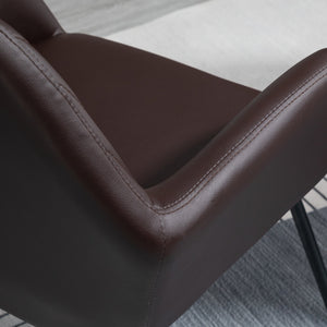 Set 2 Sedie Imbottite 60x56,5x85 cm in Similpelle Marrone