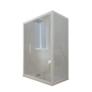 Box doccia scorrevole 80x150 CM H 200 Vetro Trasparente Profilo Bianco Matt mod. Deco Duo