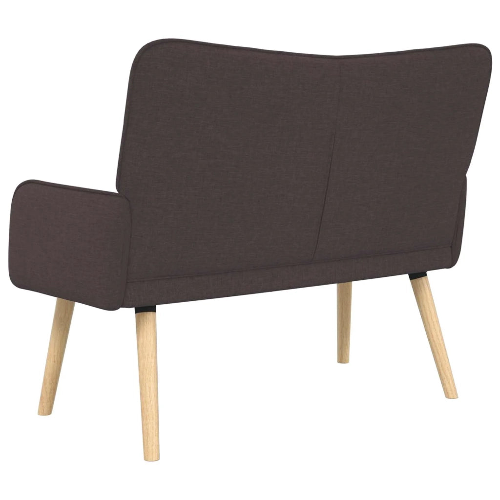 Sofa a Due Posti Marrone Scuro 115 x 61 x 87 cm Tessuto