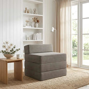 Divano Letto Pieghevole Grigio Chiaro 200 x 70 x 15 cm