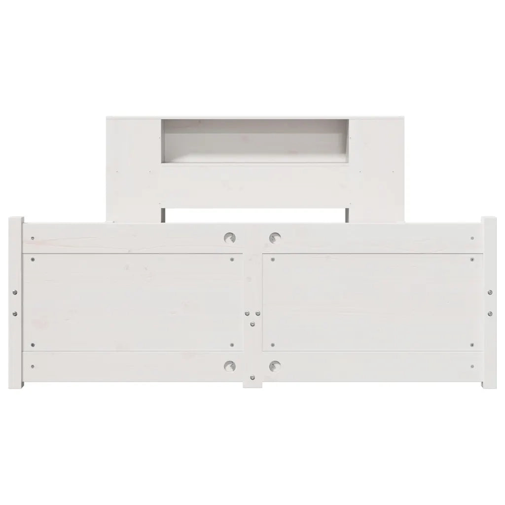 Letto Libreria senza Materasso Bianco 135x190 cm Legno di Pino 3322432