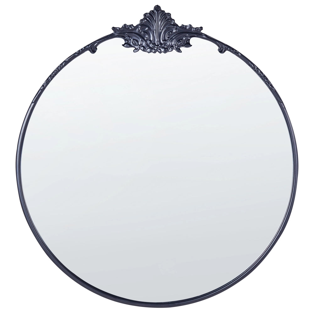 Specchio rotondo da parete in metallo nero ⌀ 67 cm Specchio decorativo da parete stile glamour da appendere